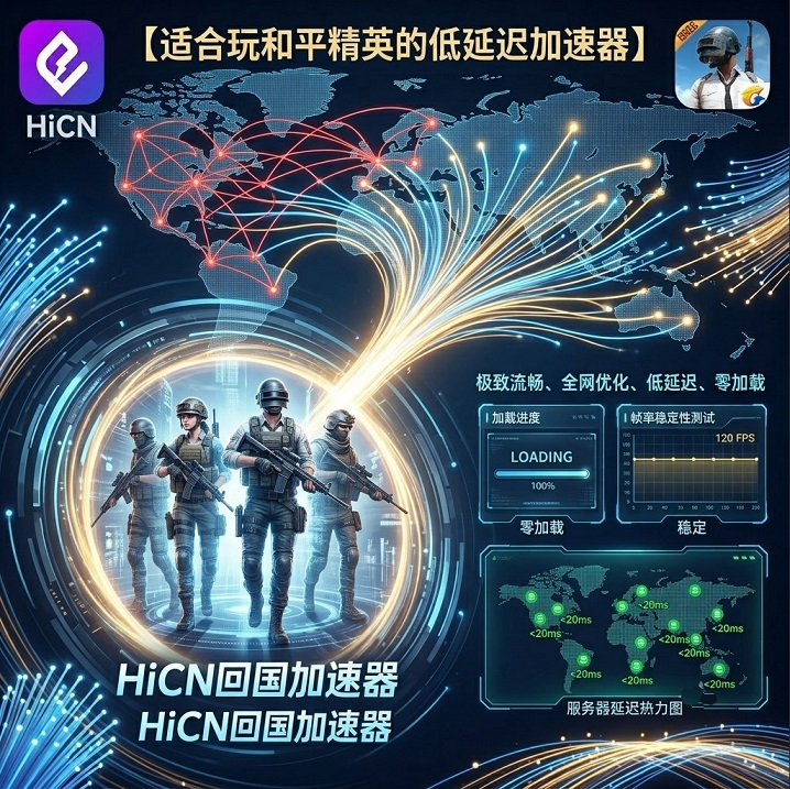 适合玩和平精英的低延迟加速器怎么选？HiCN 海外使用指南