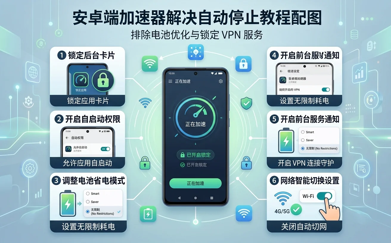 安卓加速器自动断开怎么办？防杀后台与掉线解决教程